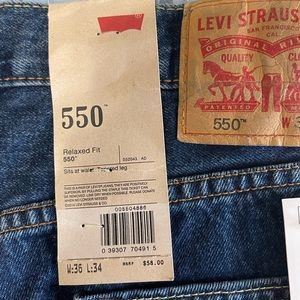 Levi’s 550 mens Relaxed Fit jeans, 36x34, new with tags